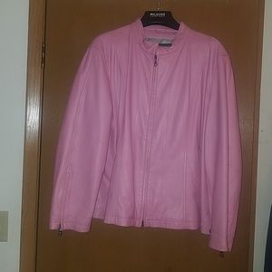 Womens plus leather jacket